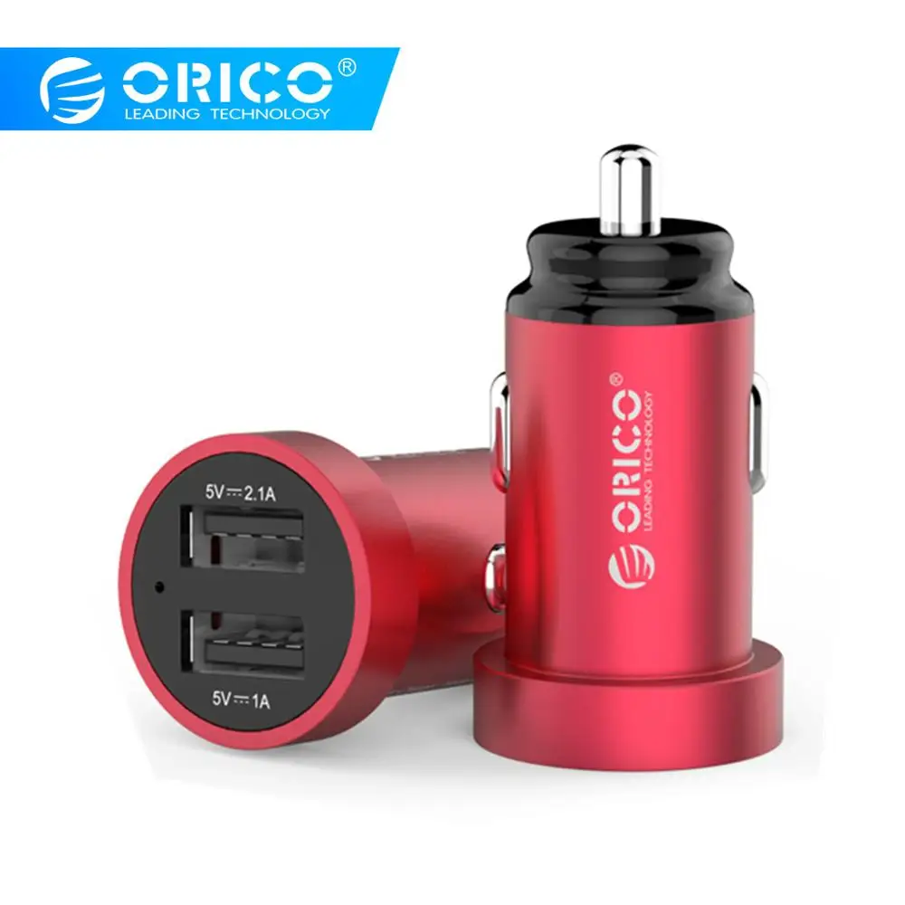 ORICO Mini Dual USB Автомобильное зарядное устройство Быстрая зарядка для iPhone X XR XS huawei Xiaomi мобильный телефон автомобильное зарядное устройство планшет gps автомобильное зарядное устройство
