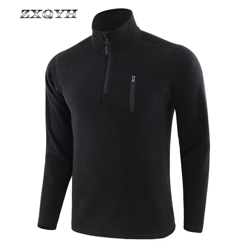 Зимние флисовые Футболки с длинным рукавом теплые футболки подкладкой для пеших