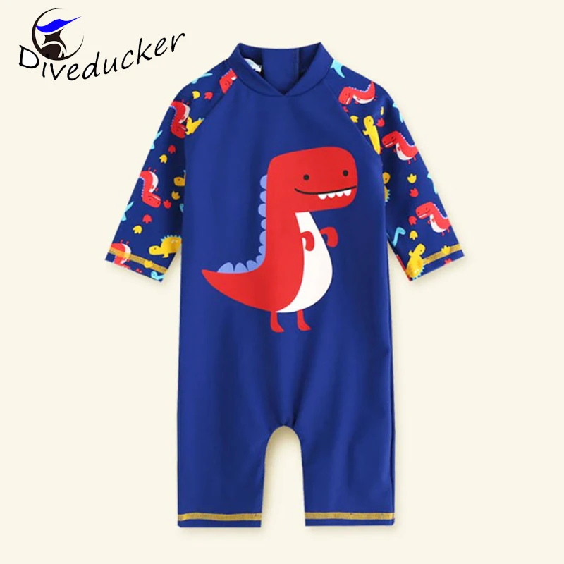 Детский купальник для мальчиков цельный Быстросохнущий дайвинга с длинными