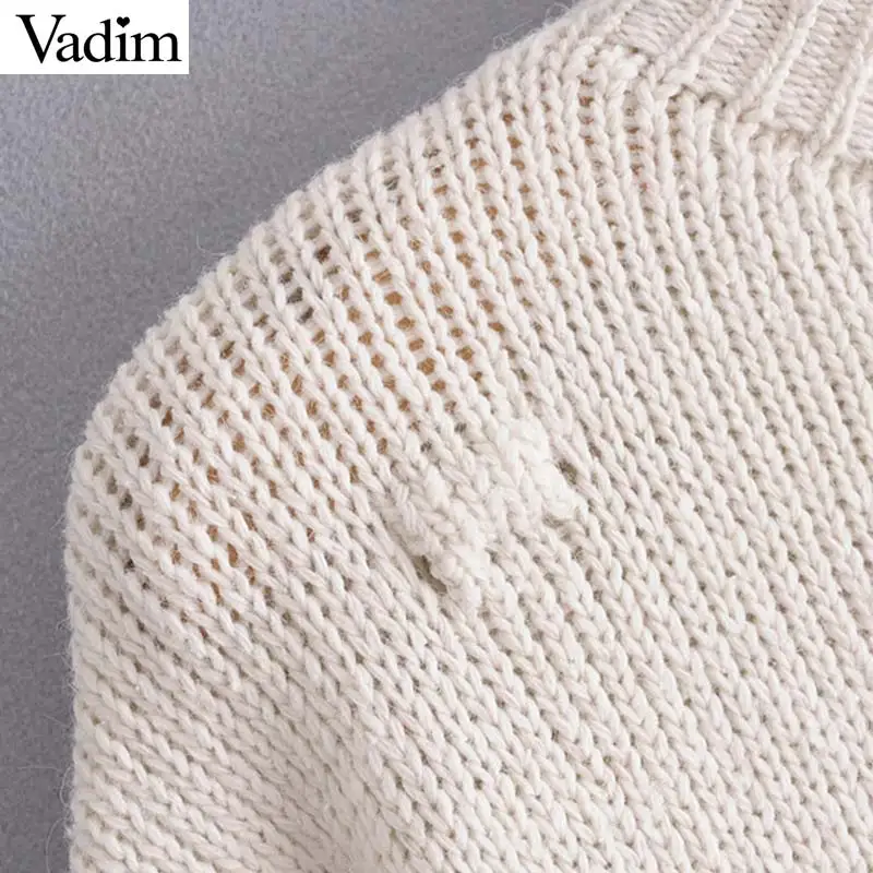 Женское элегантное платье vadim basic вязаные свитера с длинным рукавом и круглым