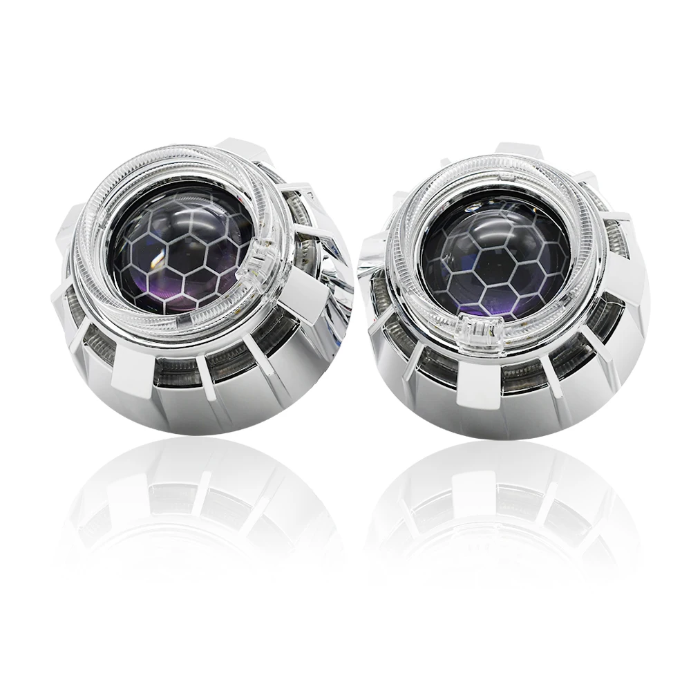 Биксеноновые линзы проектора 2 5 дюйма сотовые светодиодсветодиодный ангельские