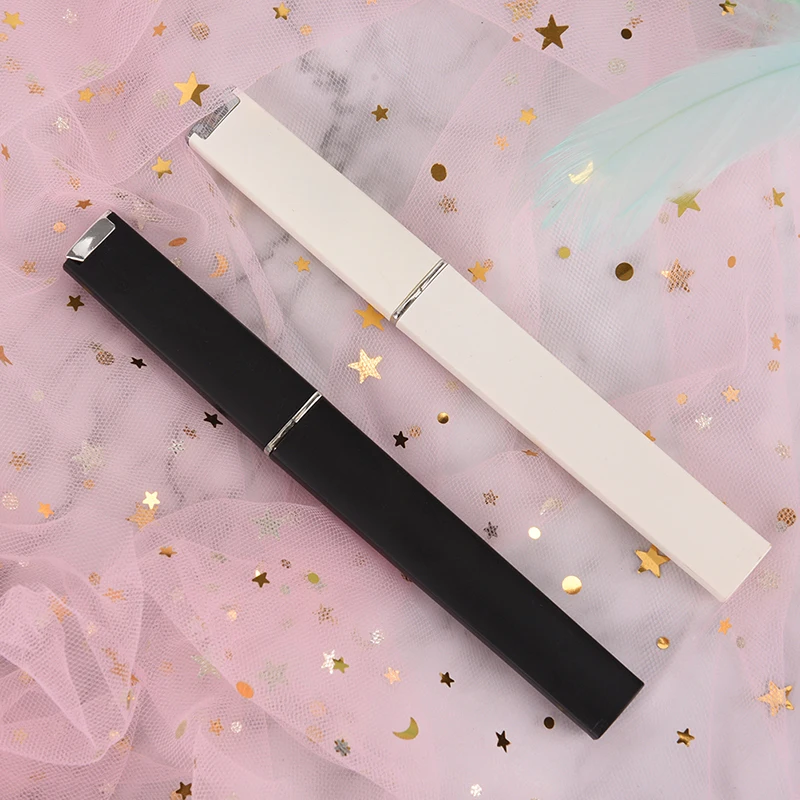 

2pcs/set Print Black White Cat Nail Files Crystal Glass Nail File With Faux Black & White Plated Plastic Hard Case Nail Tools