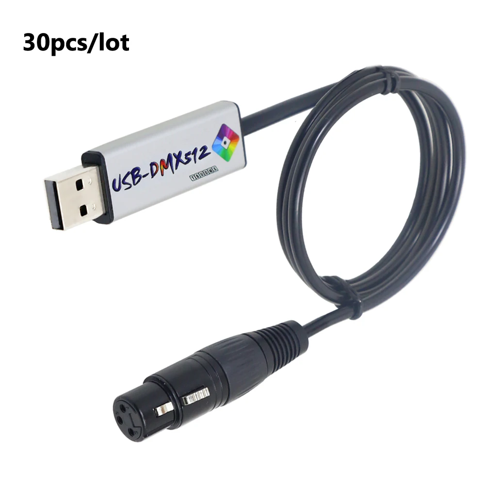 30 шт./лот USB DMX кабель 3Pin в XLR Переходник DMX512 контроллер интерфейса для