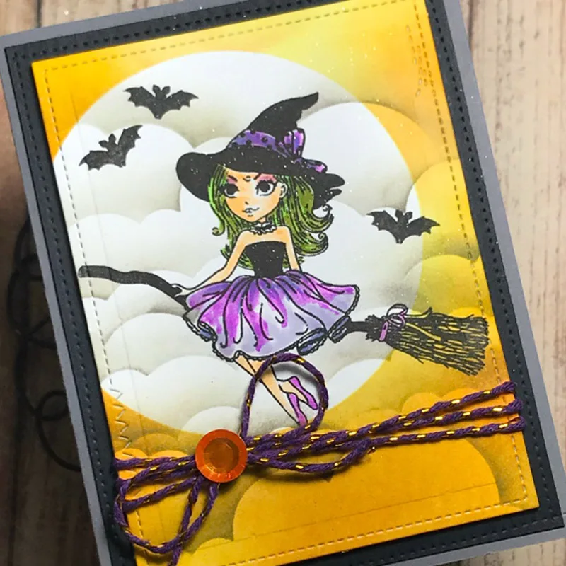 Прозрачные штампы для девочек на Хэллоуин скрапбукинга изготовления открыток