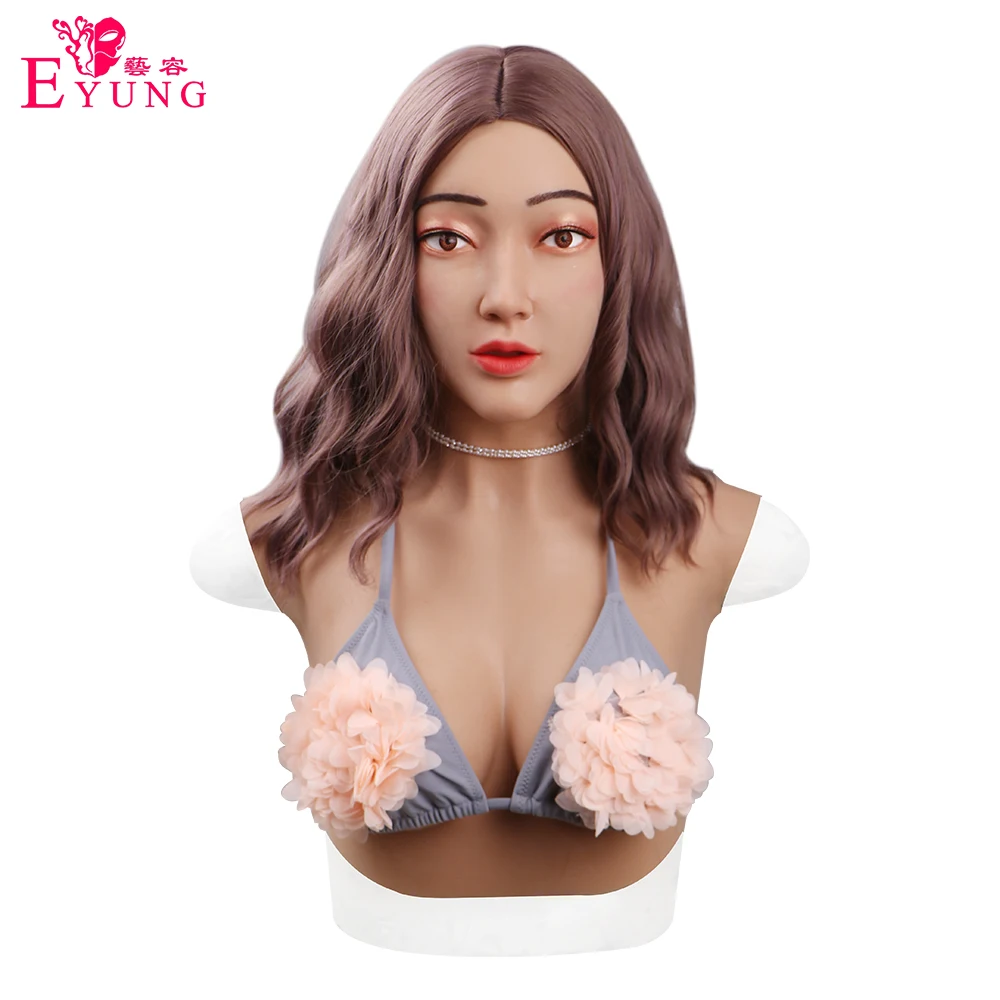 

Eyung Realistic Artificial Silicone Breast Forms Fake Boobs With Full Head Face Crossdresser Transgender Sissy Drag Queen Face