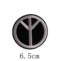 2022 new arrival pink round peace symbol patch badge for jacket clothes iron on embroidery appliques 5 piece a lot