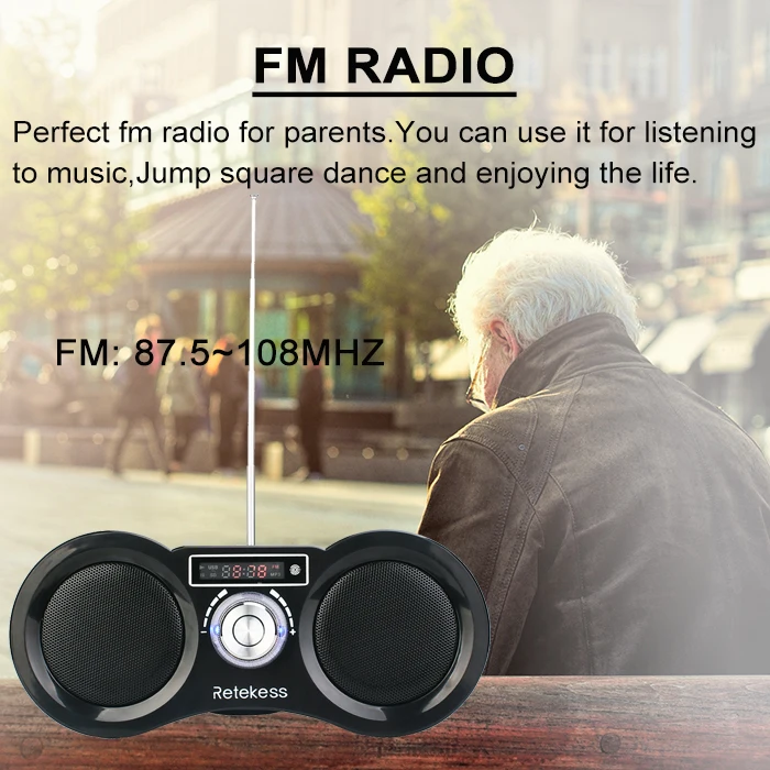 RETEKESS V113 Камуфляж цифровой стерео fm-радио USB/TF карта динамик MP3 музыкальный плеер с пультом дистанционного управления приемник радио F9203M