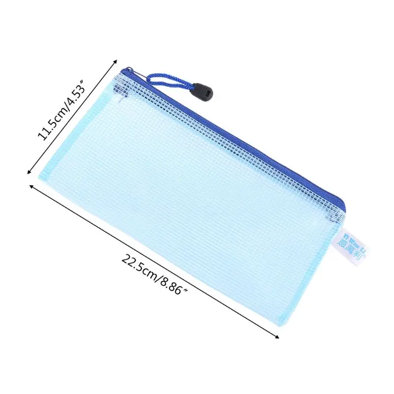 

10 Pieces Zipper File Pouch Grid Document Bag Multipurpose Storage Pouch Bags for Offices Supplies Travel Accessories, 5 Colors