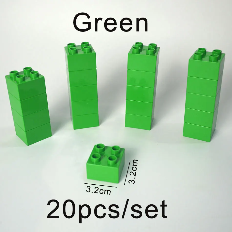 Красочные большие строительные блоки квадратные крупные 20 шт./компл. развивающие