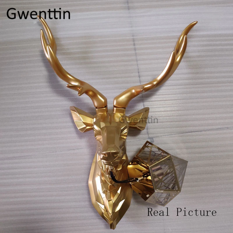 Винтажные Настенные светильники с золотым оленем настенный светильник со