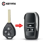 KEYYOU для Toyota, 3-кнопочный модифицированный складной флип-чехол для Toyota Camry Corolla Reiz RAV4 Crown Key Fob Cover