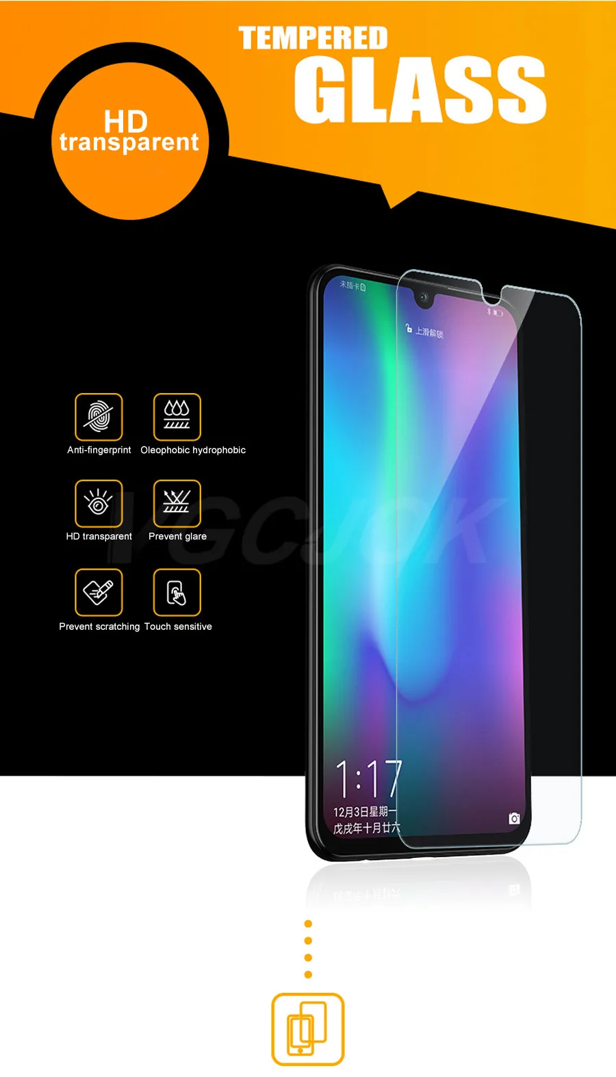 С уровнем твердости 9H Защитная Стекло для huawei Y5 Y6 Y7 Prime Y7S закаленное Стекло Экран протектор для huawei Y6 Y7 Pro Y9 Prime