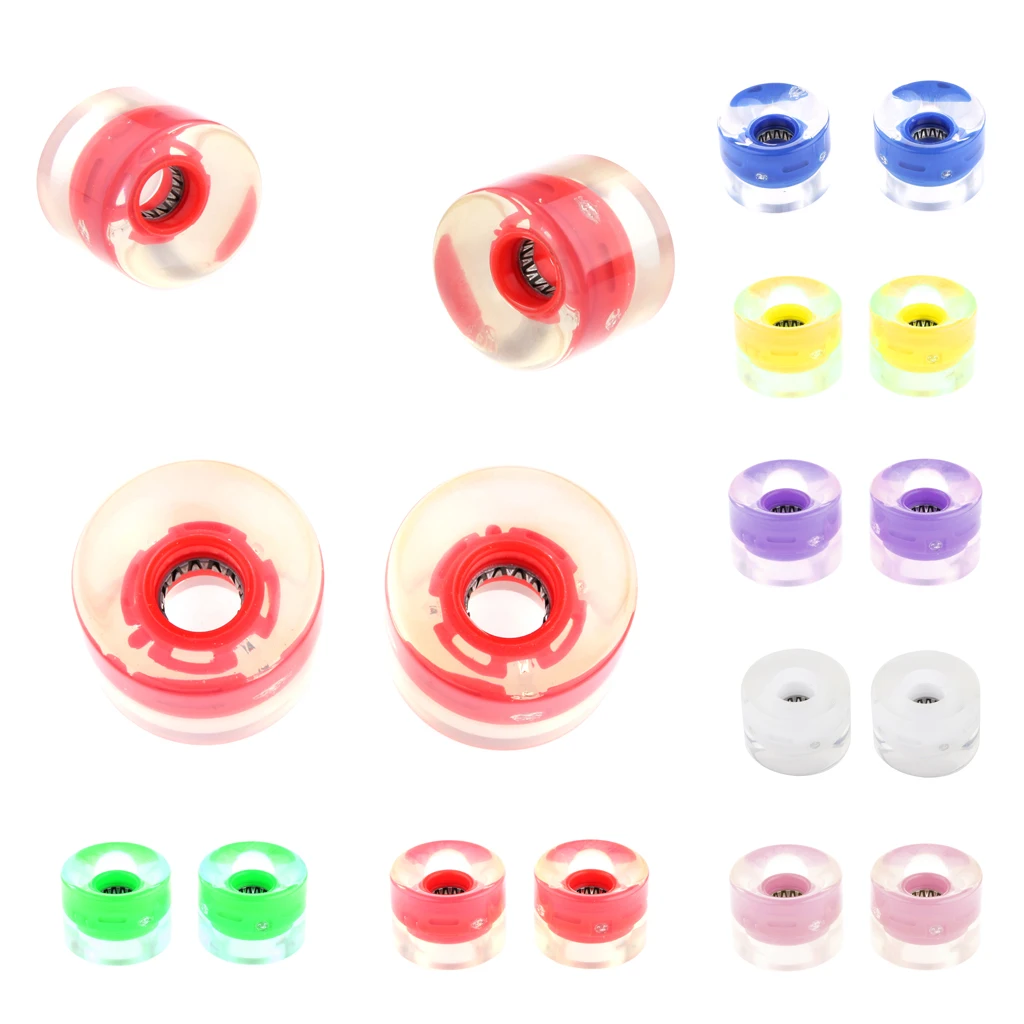 

2pcs/Set Smooth LED Longboard Rollen Skateboard Wheels Multi Color 59x55mm