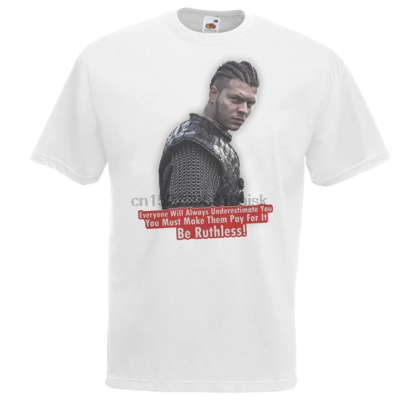 Мужская белая иварская безкостная страшная футболка с викингами сезон 6 Viking Топ |