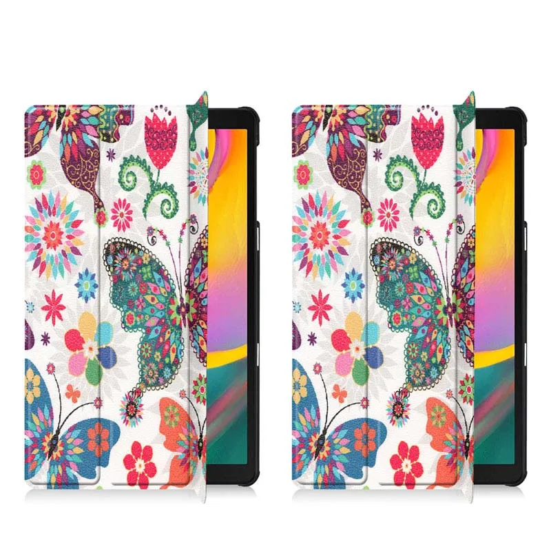 Флип-Стенд кожаный магнитный чехол Funda Capa чехол для Samsung Galaxy Tab A 10,1 T510 T515 SM-T510 SM-T515 Coque+ пленка+ ручка - Цвет: Case