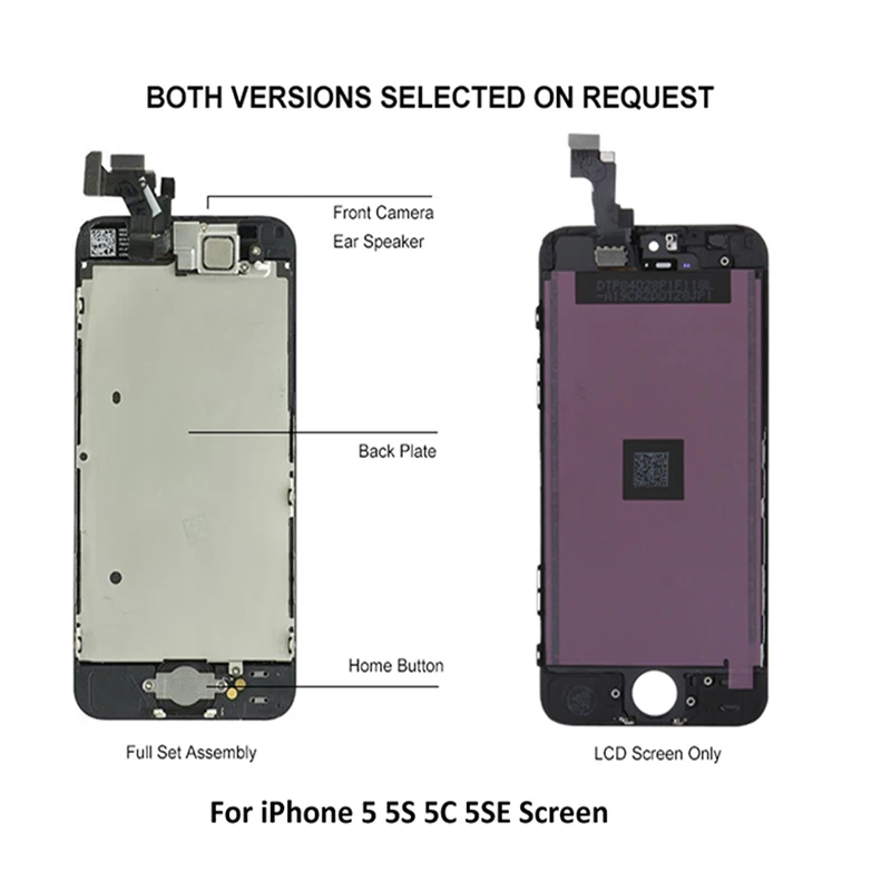 Черный/белый полный комплект ЖК дисплея для iPhone 5S дисплей сенсорный экран