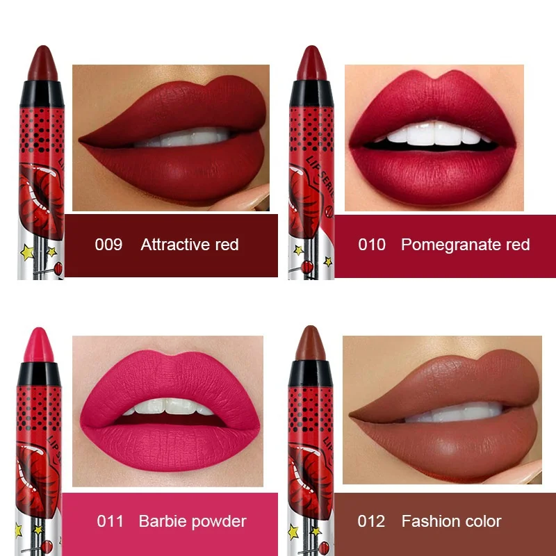 

12 Colors Matte Lip Liner Pen Nude Color Lip Liner Pencil High Pigment Lip Liner Pencil Shape Sexy Lips Makeup Tools