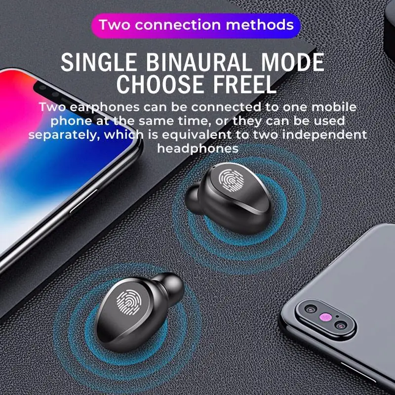 TWS-наушники F9 с поддержкой Bluetooth и зарядным футляром 2000 мАч | Электроника