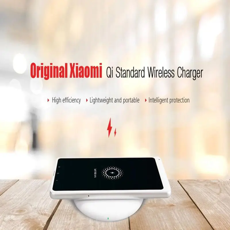 Беспроводное зарядное устройство Xiaomi Qi Smart Quick Charge Type C быстрое для Mi MIX 2S iPhone X 8 plus