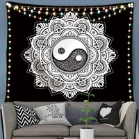 silstar tex tai chi tapestry ying yang oriental tapestry black hippie bohemian black custom printed tapestry mandala sun wall