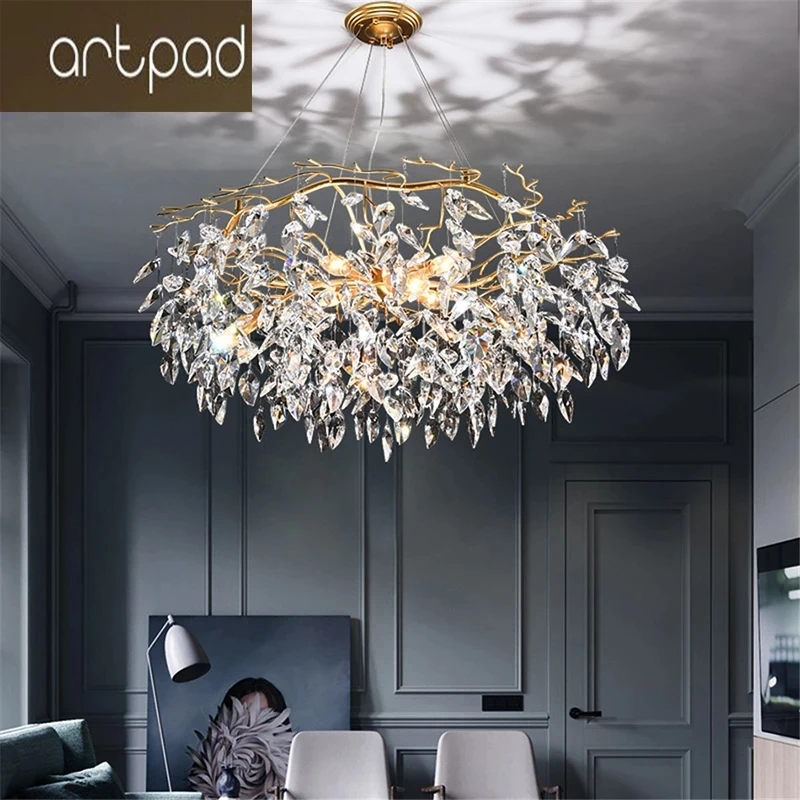 Nordic LED K9 Crystal Chandelier Lighting Modern Luxury Home Decor Lamp Dinning Room Hanging Lobby | Освещение