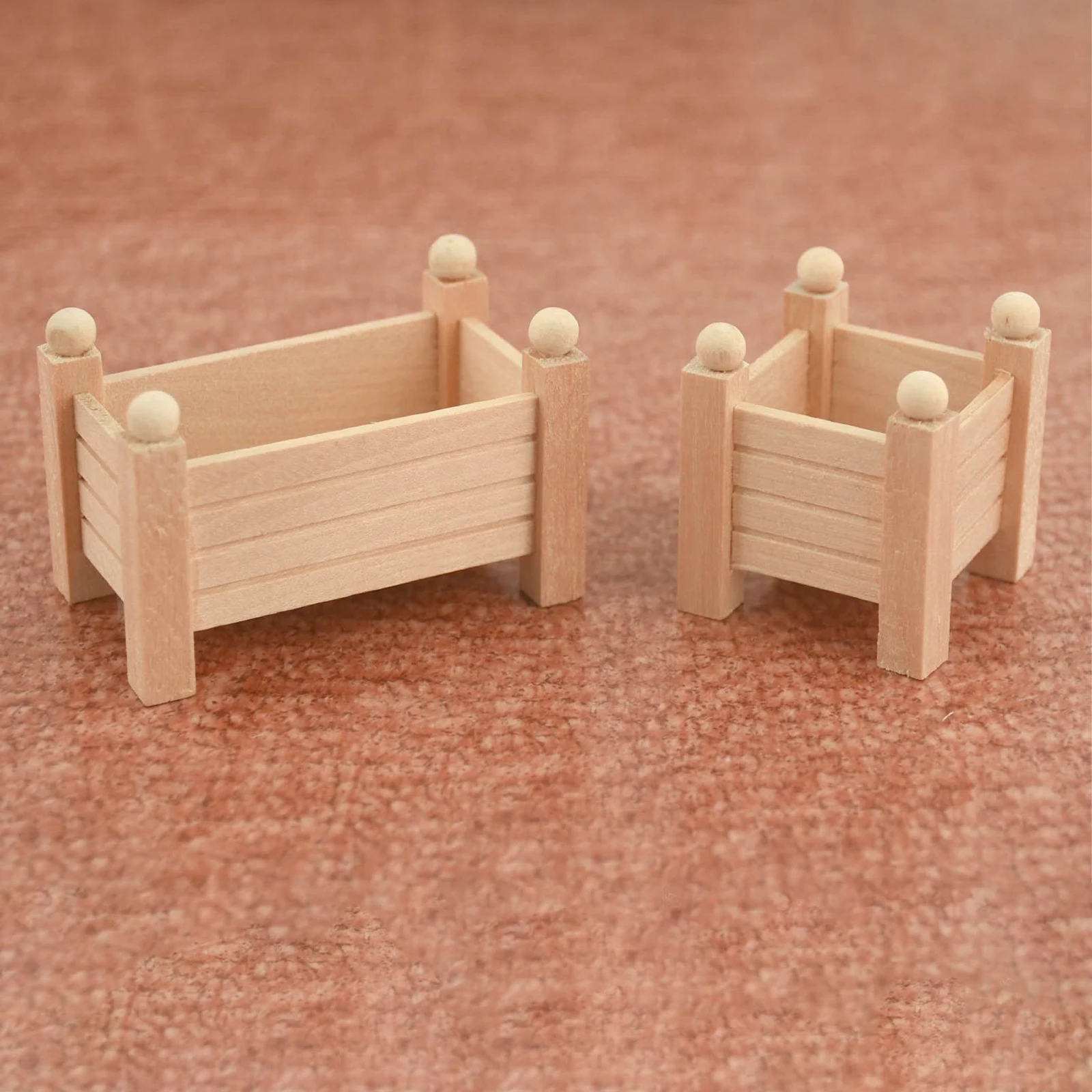 

Outdoor 1/12 Scale Dollhouse Wood Flower Stand Rack Mini Model Dolls House