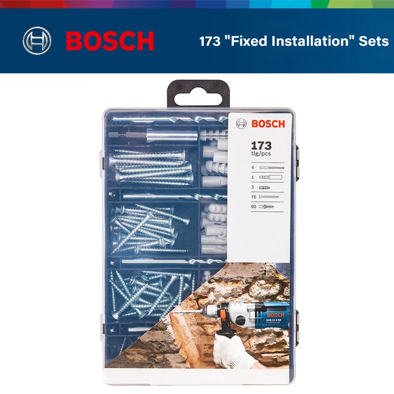 

Bosch 173 "Fixed Installation" Set Expansion Screw/Drill/Expansion Plug Tube/Extension Rod Professional Power Tool Accessories