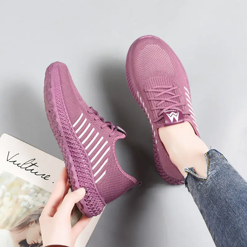 

Sneakers Women Shoes Flats Casual Ladies Shoes Woman Lace-Up Mesh Light Breathable Female zapatillas de deporte para fashion