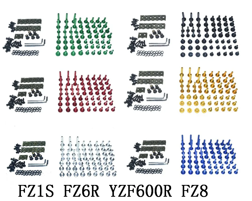 

CNC Complete Fairing Bolts Bodywork Screws Nuts Kit For Fit Yamaha FZ1S FZ6R YZF600R FZ8