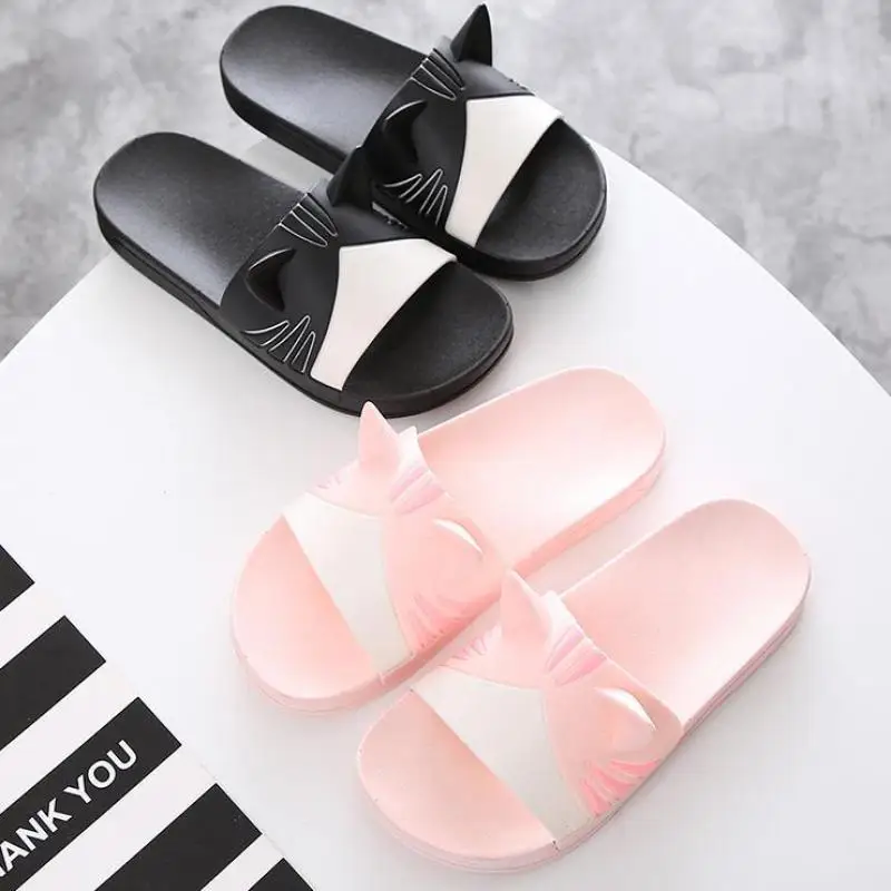 Женские тапочки Милые летние туфли Мягкие Шлепанцы для пар домашние