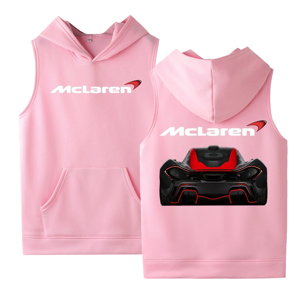 

2020 McLaren Summer Men's Casual Hoodies Cotton Customize Vest Unisex Print College Man Sleeveless sweatshirts tops