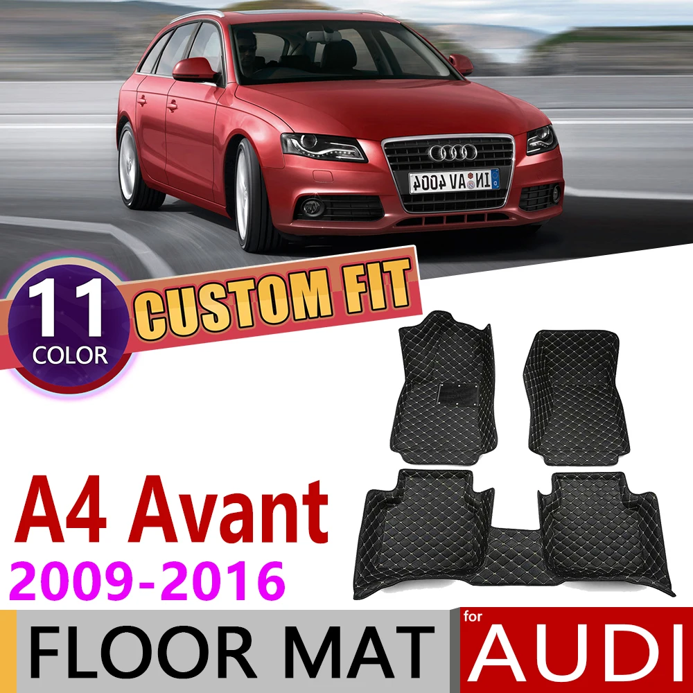 Пользовательские автомобильные кожаные Коврики для Audi A4 Avant Wagon Estate B8 8K 2009 ~ 2016 5