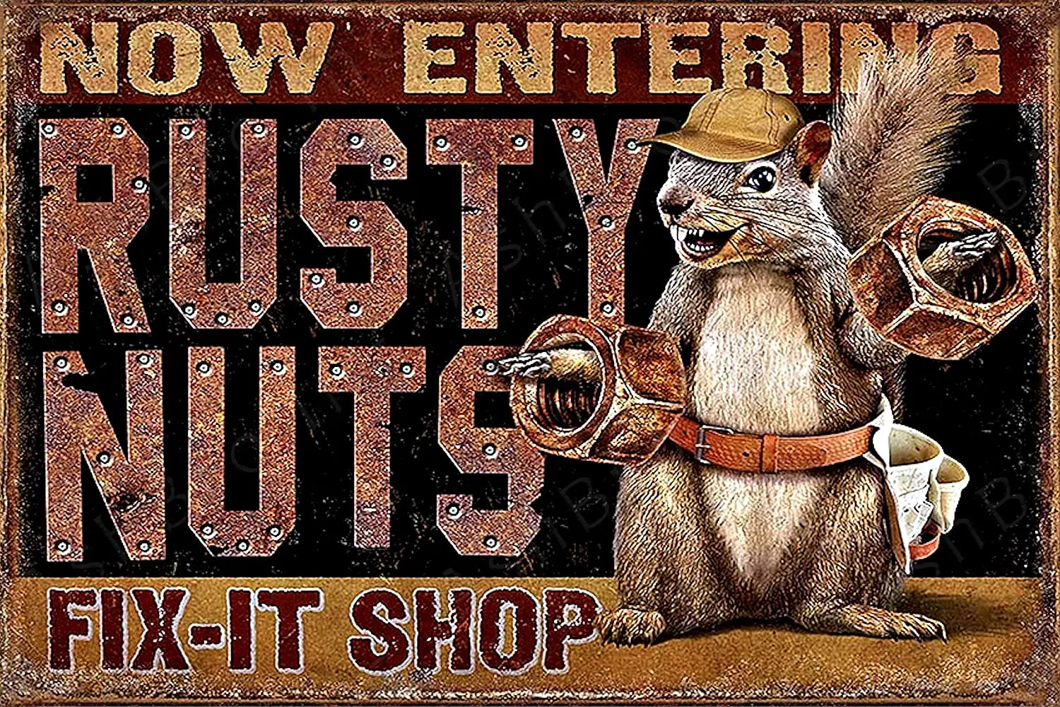 

Funny Home Decoration Metal Tin Sign Now Entering Rusty Nuts Retro Living Room Bedroom Wall Decoration Metal Plate 8x12 Inches