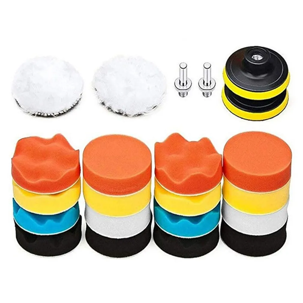 

22pcs 3 Inch Multifunctional Wave Sponge Car Polishing Waxing Set Kits Car Styling Tools Polished Restore Car Body Coating