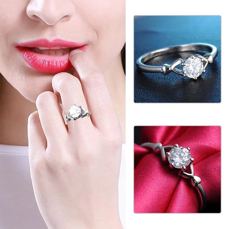 Romantic Wedding Engagement Party Jewelry Rings Simple Fashion Cubic Zirconia Simulation Women Rhodring mens | Украшения и