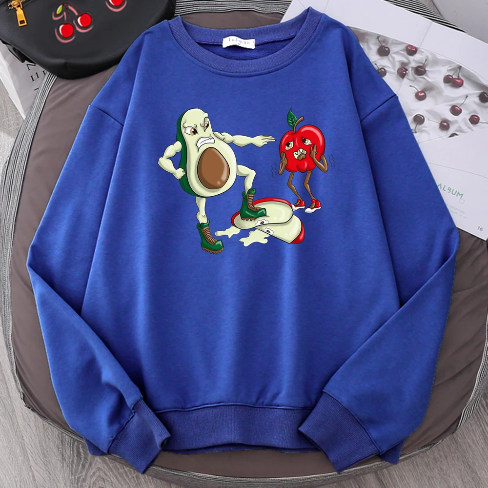 

Толстовка мужская с авокадо, смешной мультяшный стиль, уличная одежда в стиле хип-хоп, спортивный костюм в стиле Харадзюку, свободная удобна...