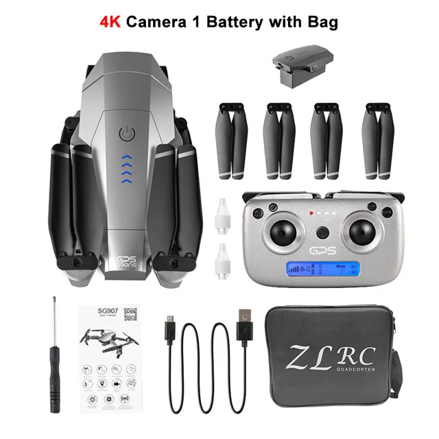 SG907 4K 1B CB LAUMOX SG907 gps Дрон с камерой 4K HD широкоугольный 5G wifi FPV RC Дрон Квадрокоптер складной Профессиональный Дрон режим следования за мной - Цвет: SG907 4K 1B CB