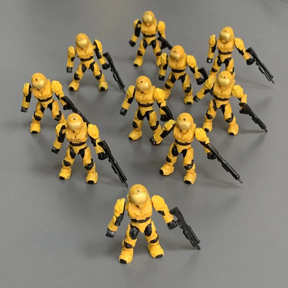5/10 шт. Halo Mega Bloks темно-красная пустыня желтое золото UNSC спартанская безопасность