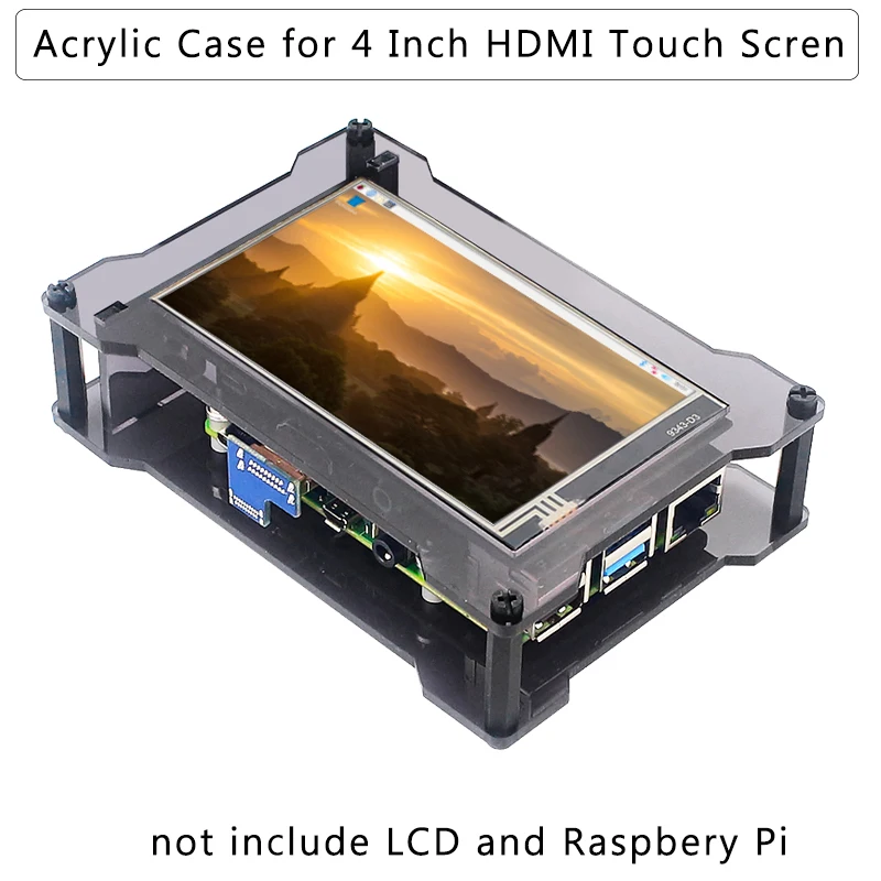 

Acrylic Case for Raspberry Pi 4 Inch LCD HDMI-compatible Touch Screen Only for Our Store's Screen