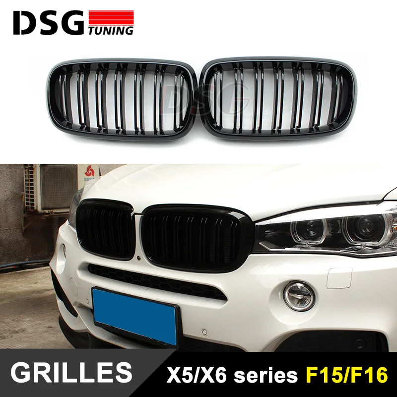 Подключи и играй F15 двойной козырек гриль F16 Передняя решетка для BMW 2014 2019 X5 X6|kidney