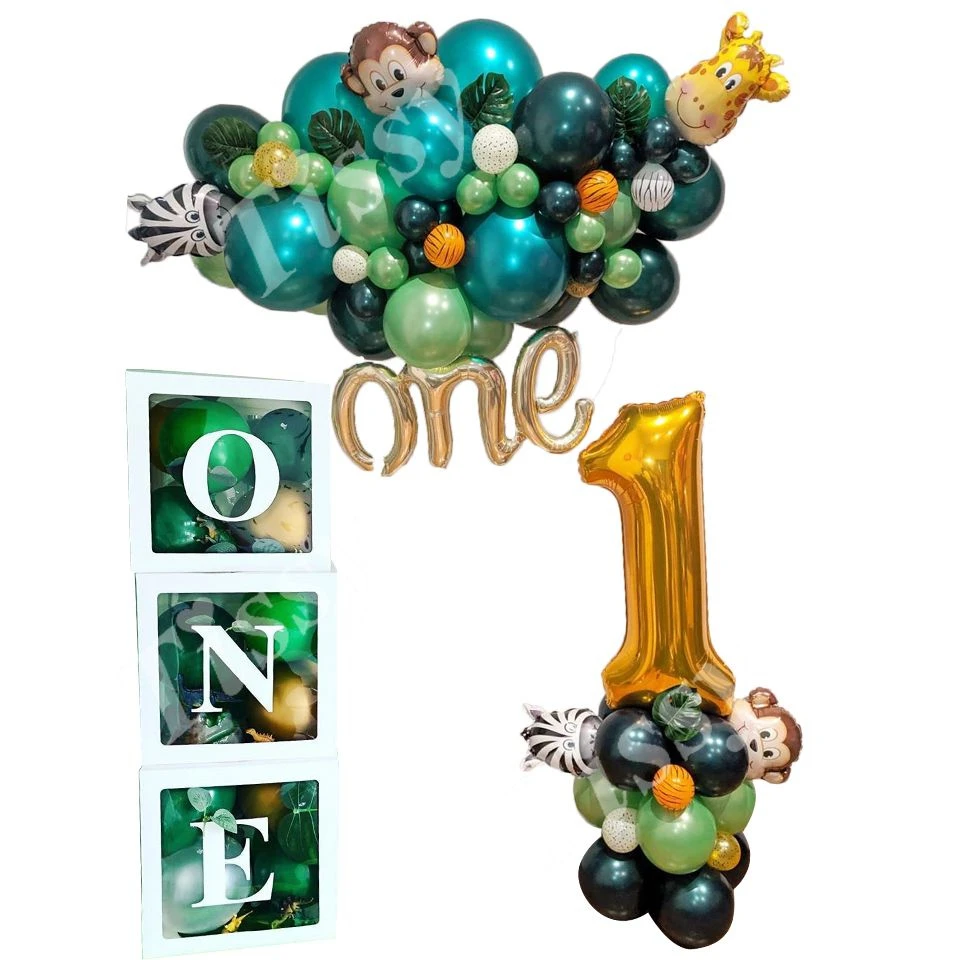 Хит! Новинка набор воздушных шаров для 1 го детского дня рождения в стиле джунгли