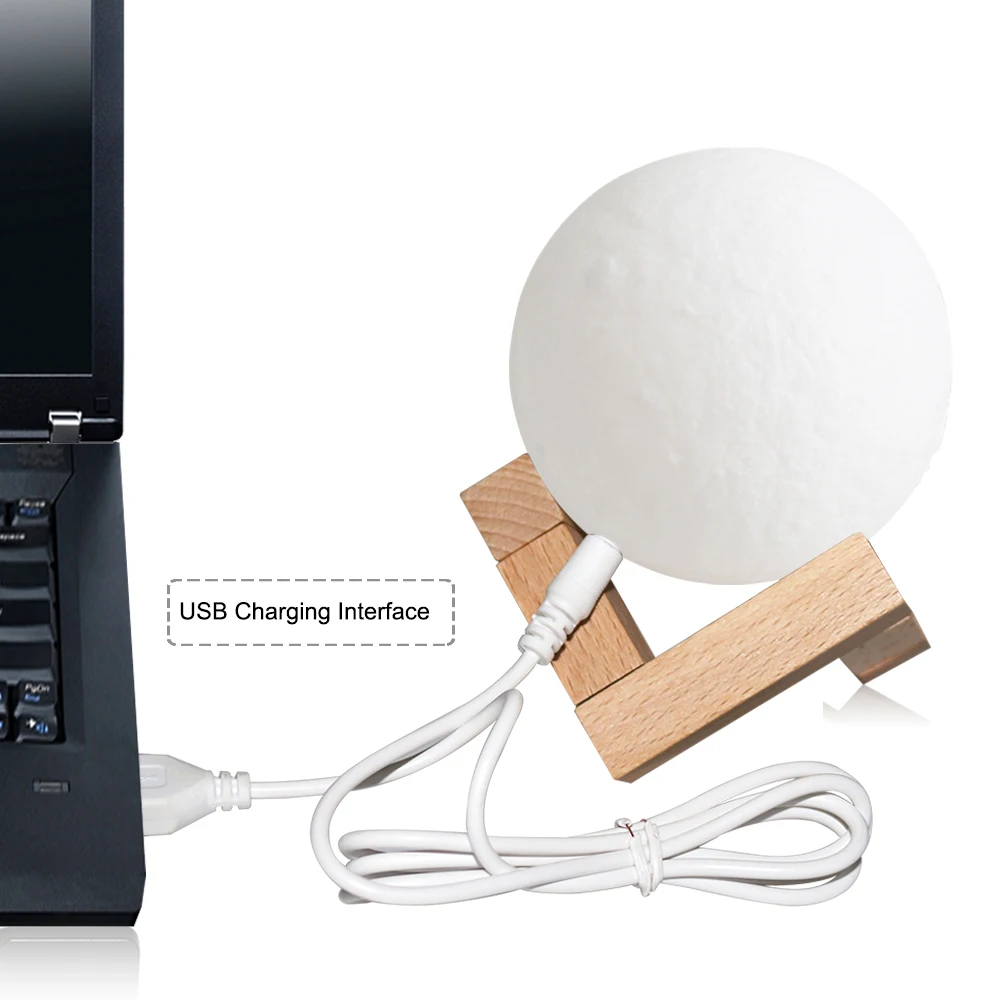 3D лунный светильник Печатный Ночной дистанционного Управление/сенсорный