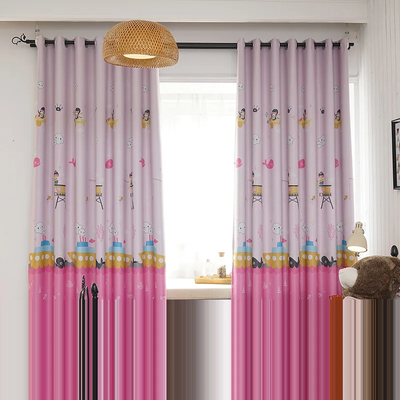 Мультяшные занавески для гостиной столовой спальни Детские затемняющие из ткани
