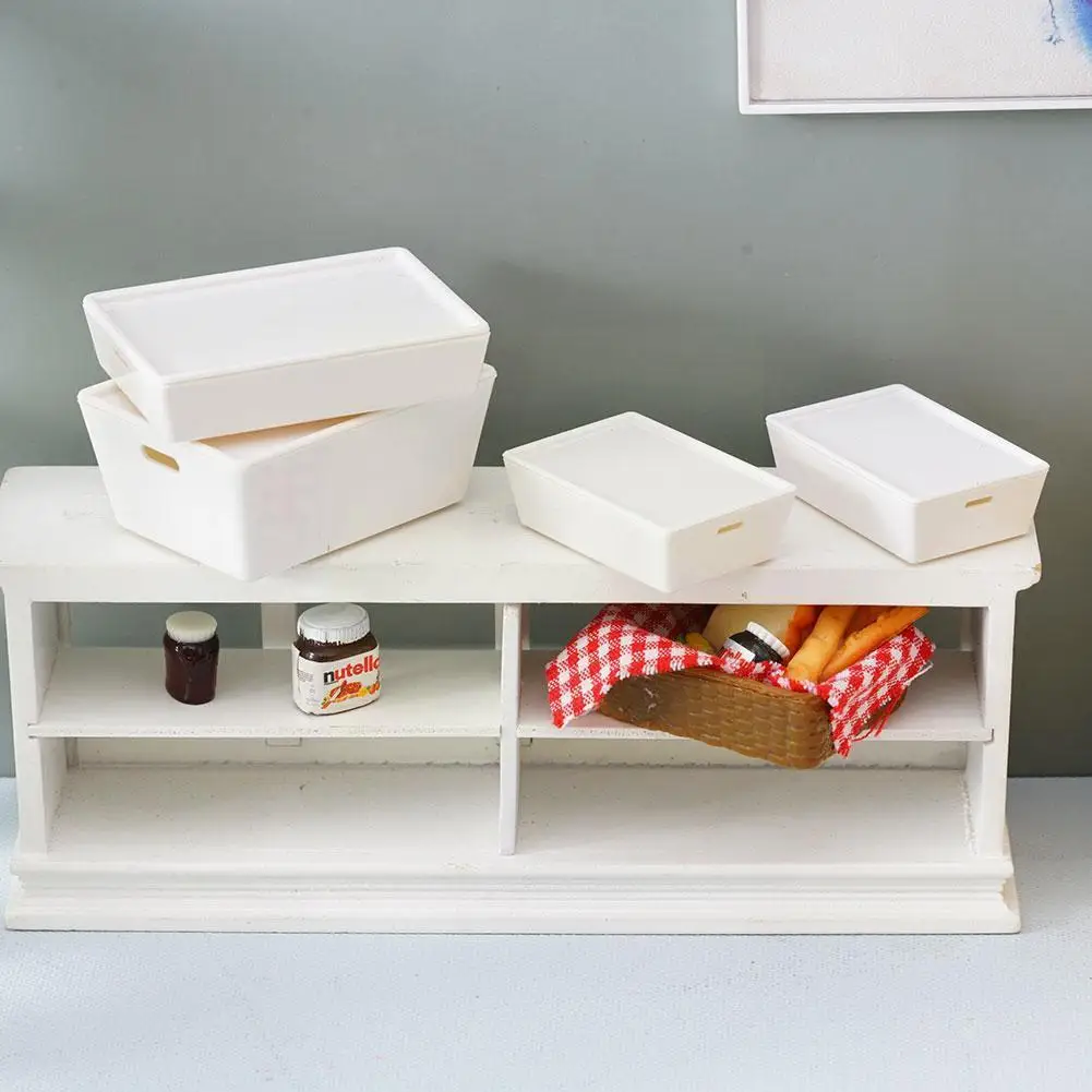 

4-piece set 1:6 and 1:12 Mini Model doll house Box storage with box/containing lid/ case E1E4