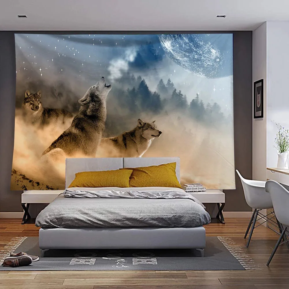 

Animal octopus wolf Tapestry Wall Hanging home decoration wall cover Room Dorm Art hanging cloth yoga mat Nordic tablecloth