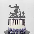 Персонализированный Топпер для баскетбольного торта с именем на заказ, футболка с номером для мужчин, игровой Топпер для баскетбольного торта, украшение для дня рождения