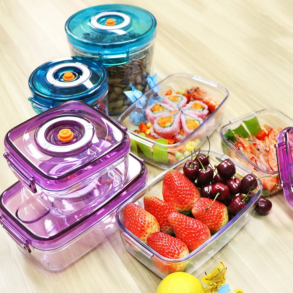 

Kitchen Vacuum Fresh-keeping Box With Air Pump Food Storage Container Silicone Sealing Ring Food Preservation And Moisture-proof