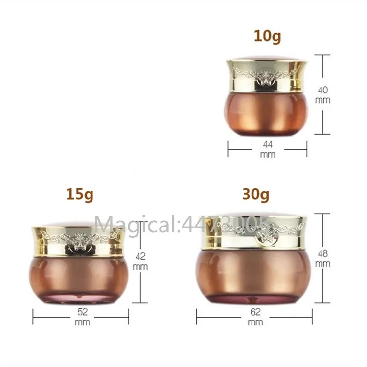 

30pcs 10g15g30g Empty Acrylic Butterfly Cosmetic Cream Container,Gold Portable Mask Refillable Jar,Professional Facial Cream Pot