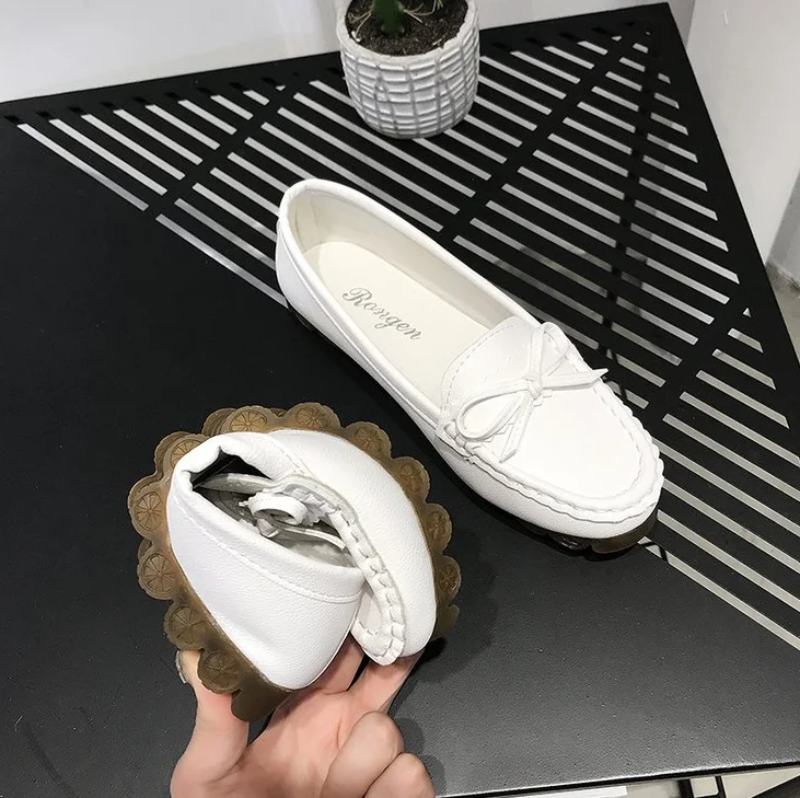

Genuine Leather Flats Casual Slip On Loafers Woman Shoes Comfortable Soft Bottom Flat Shoes Vintage Style Woman Footwear