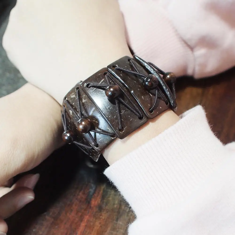 Женский богемный деревянный браслет MANILAI модный ручной работы в этническом стиле